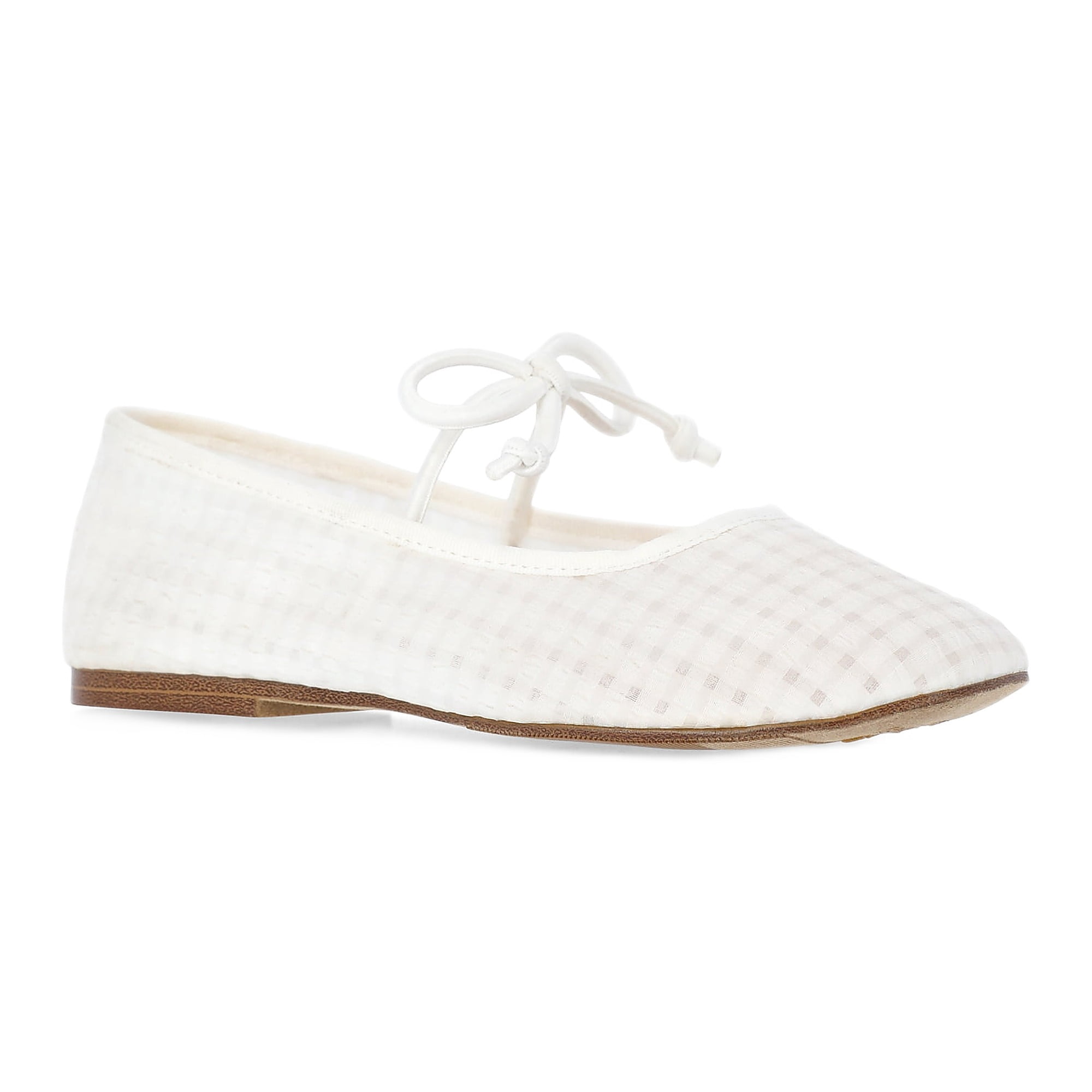 Madden NYC Little and Big Girls' Gingham Mesh Ballet Flats