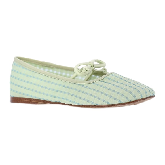 Madden NYC Little and Big Girls' Gingham Mesh Ballet Flats