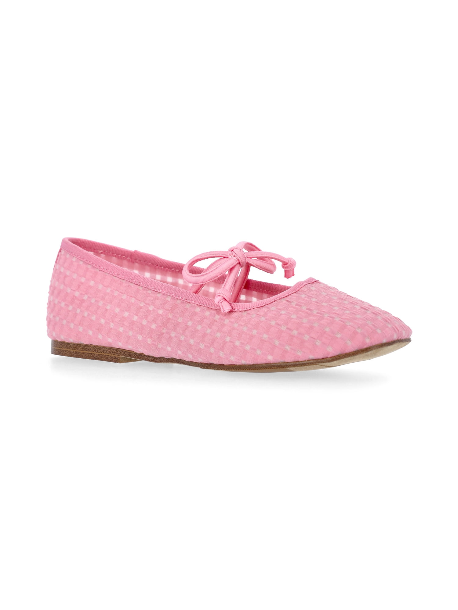 Madden NYC Little and Big Girls' Gingham Mesh Ballet Flats