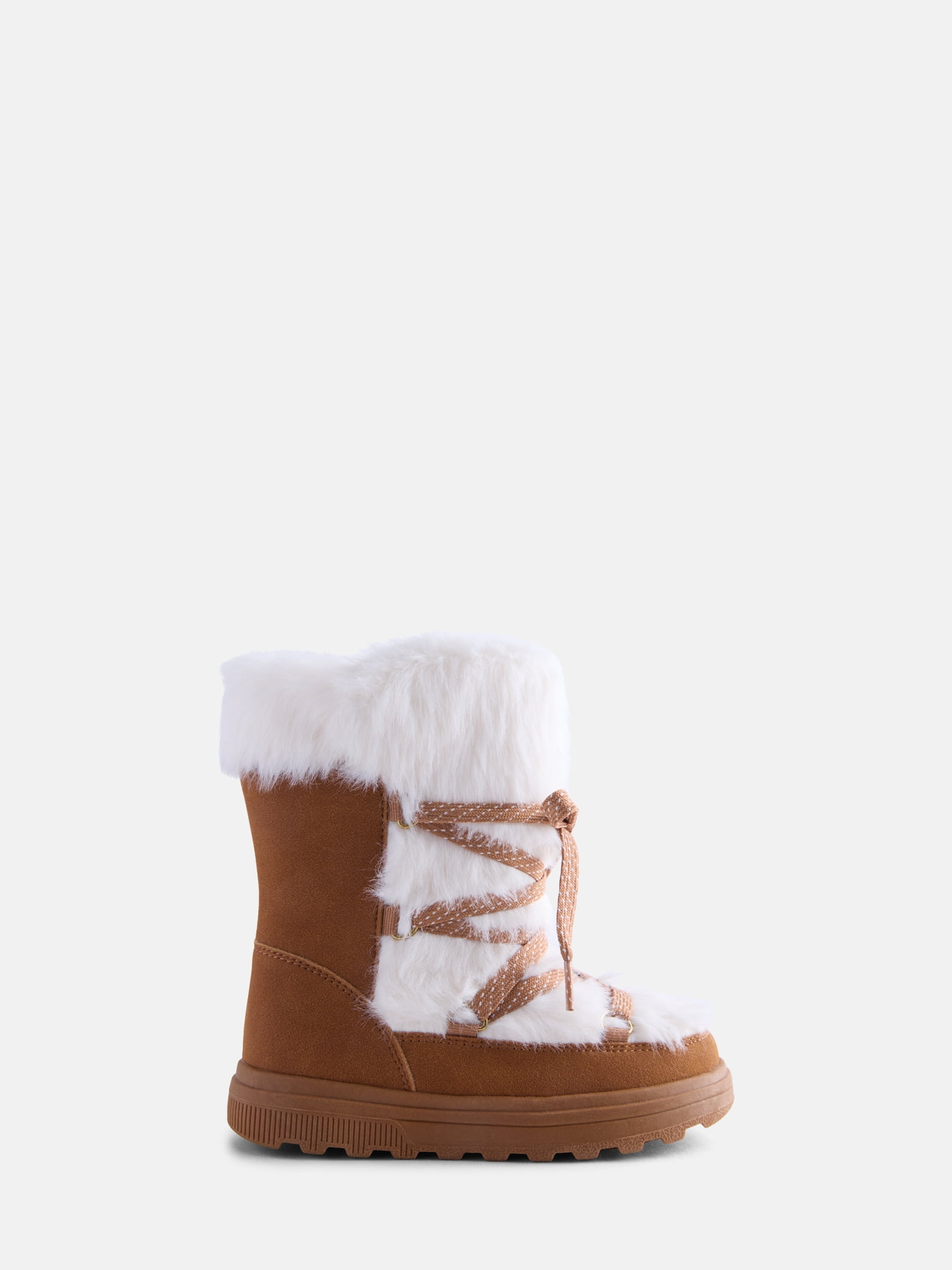 Ozark Trail Little and Big Girls' Faux Fur Trim Winter Boots