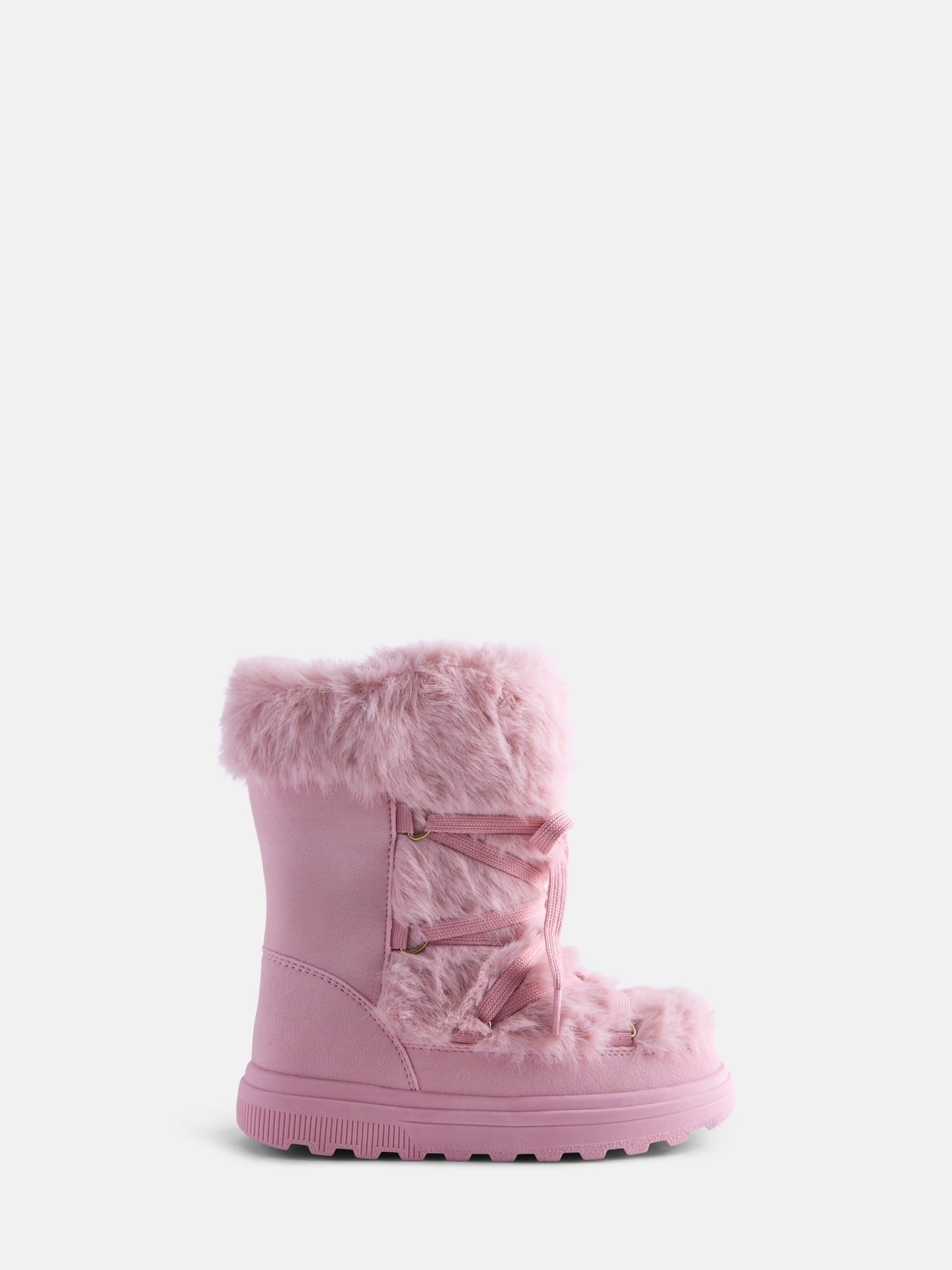 Ozark Trail Little and Big Girls' Faux Fur Trim Winter Boots