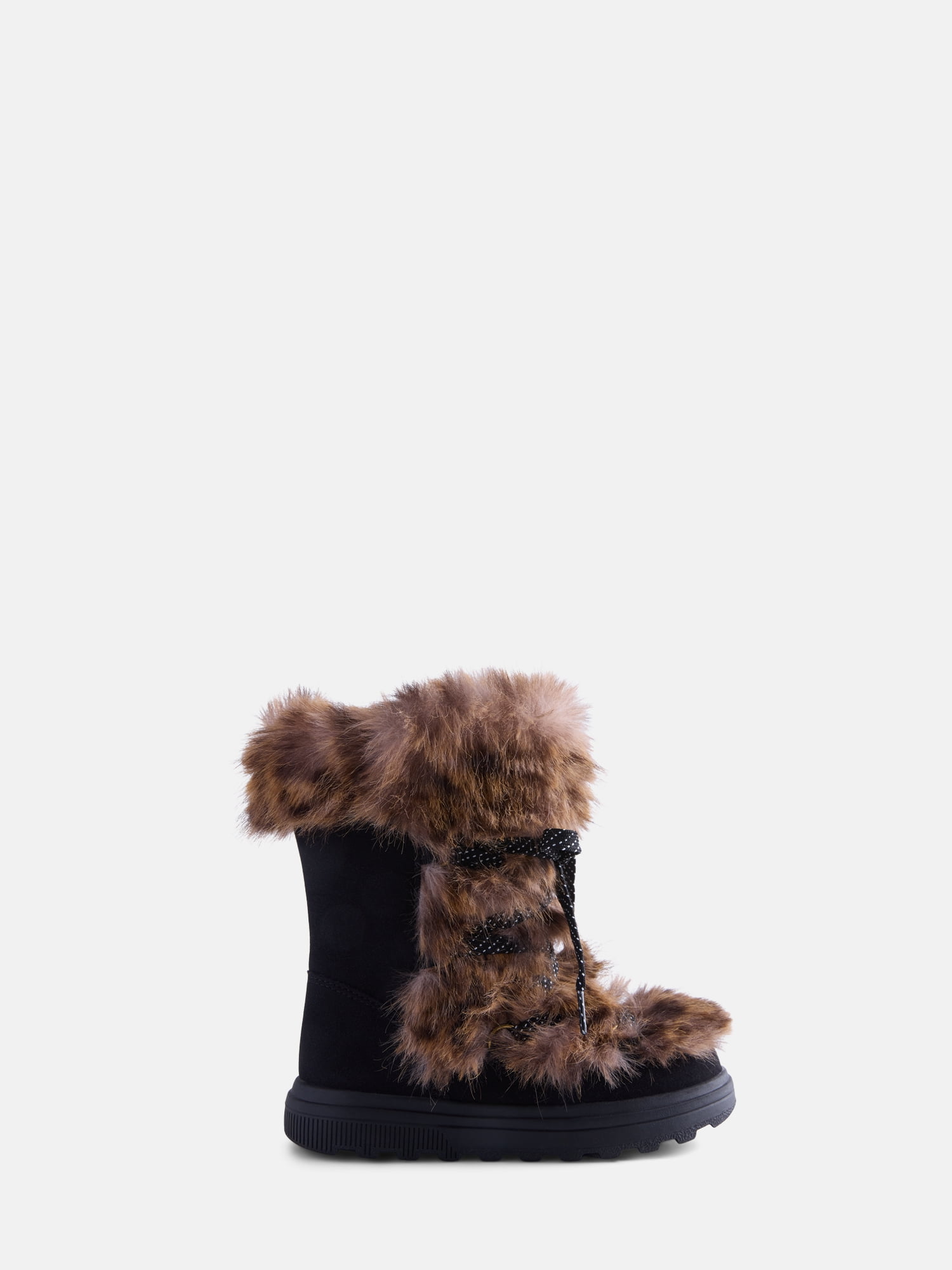 Ozark Trail Little and Big Girls' Faux Fur Trim Winter Boots