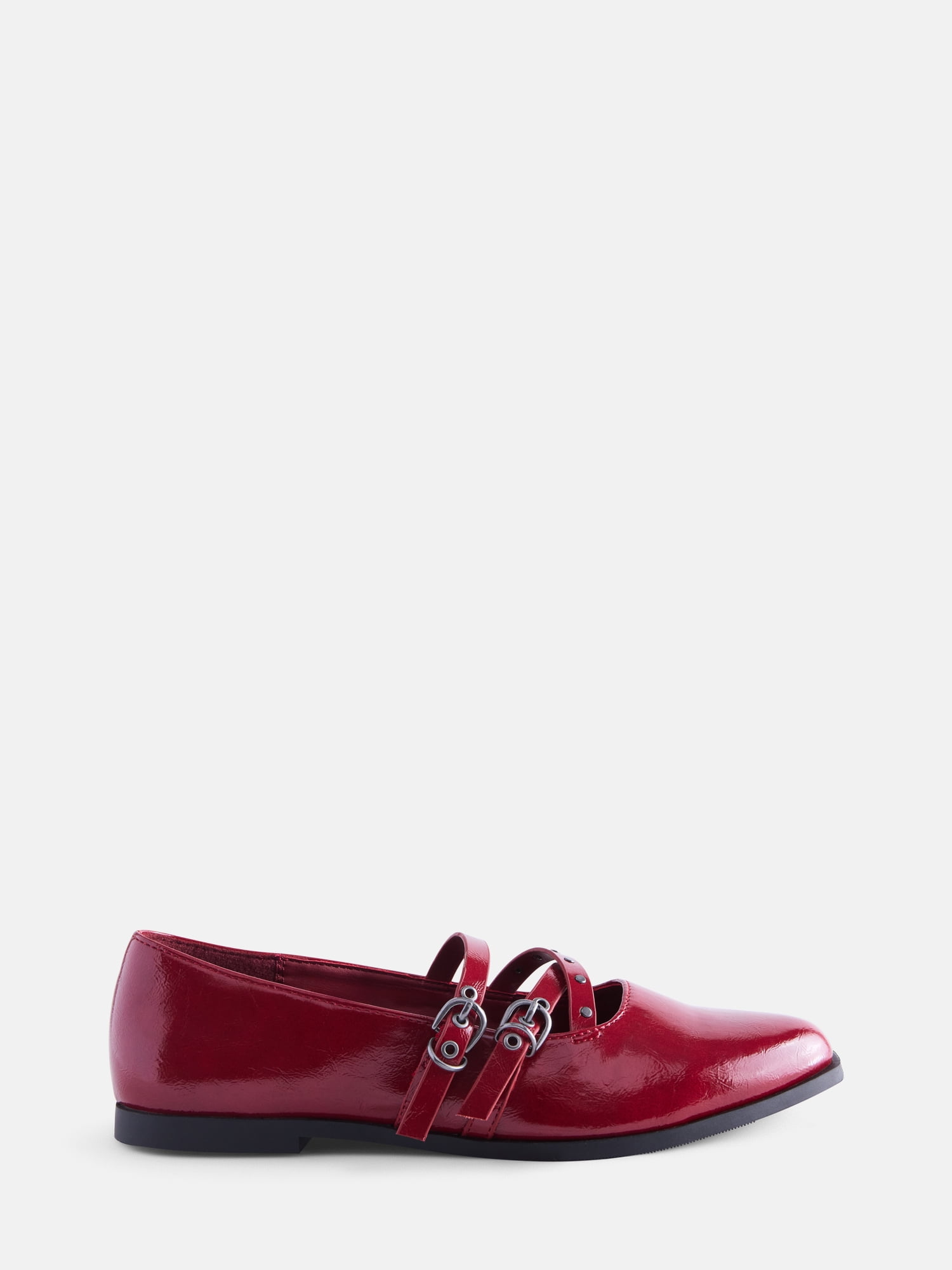 Weekend Academy Girls Studded Embellished Double Buckle Pointed Ballet Flats