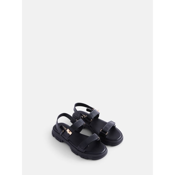 Weekend Academy Girls Buckle Lug Heel Sandals