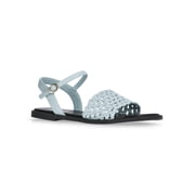Girls Faux Leather Woven Sandals