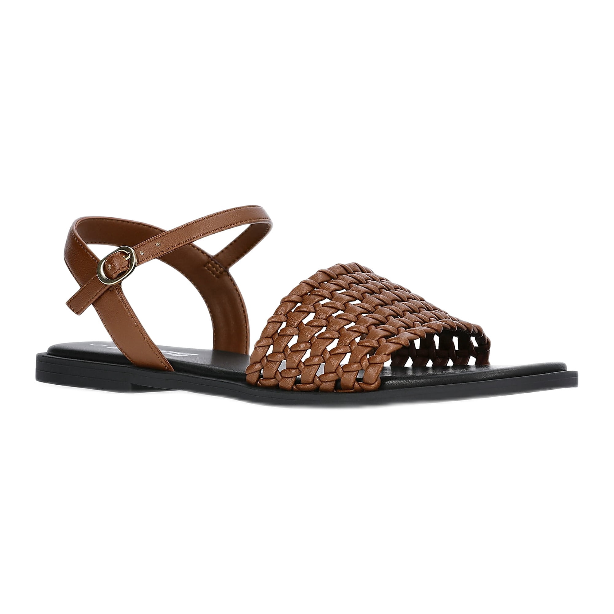 Weekend Academy Girls Faux Leather Woven Sandals