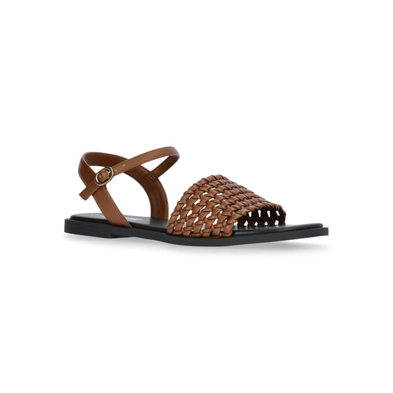 Weekend Academy Girls Faux Leather Woven Sandals