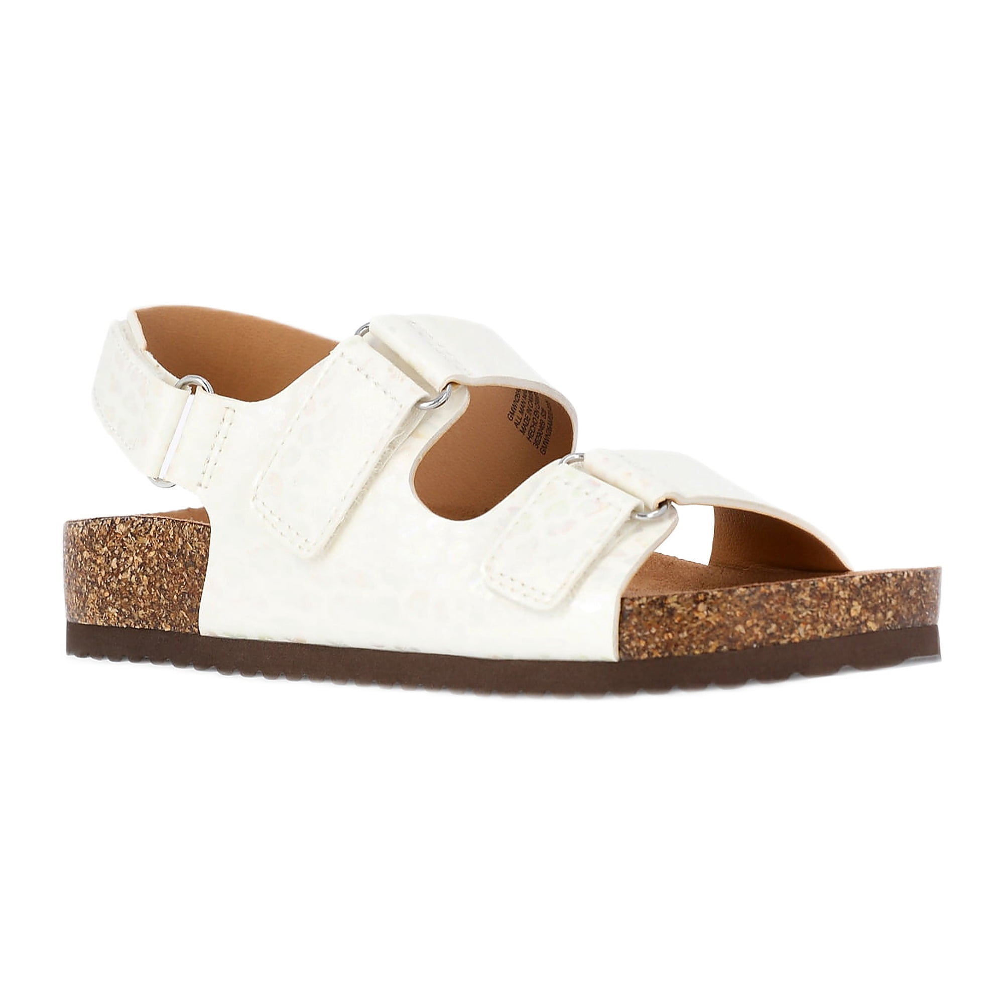 Wonder Nation Little and Big Girls' Double Buckle Footbed Sandals