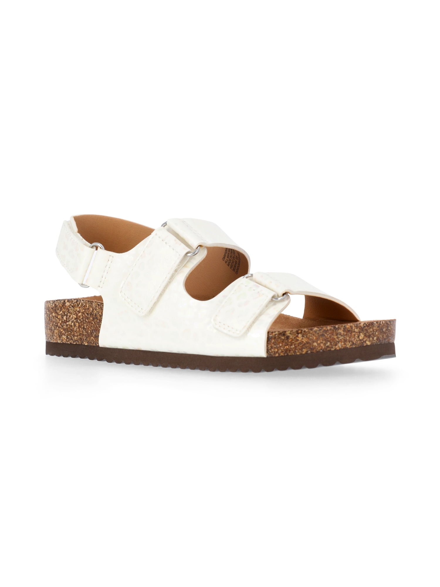 Wonder Nation Little and Big Girls' Double Buckle Footbed Sandals