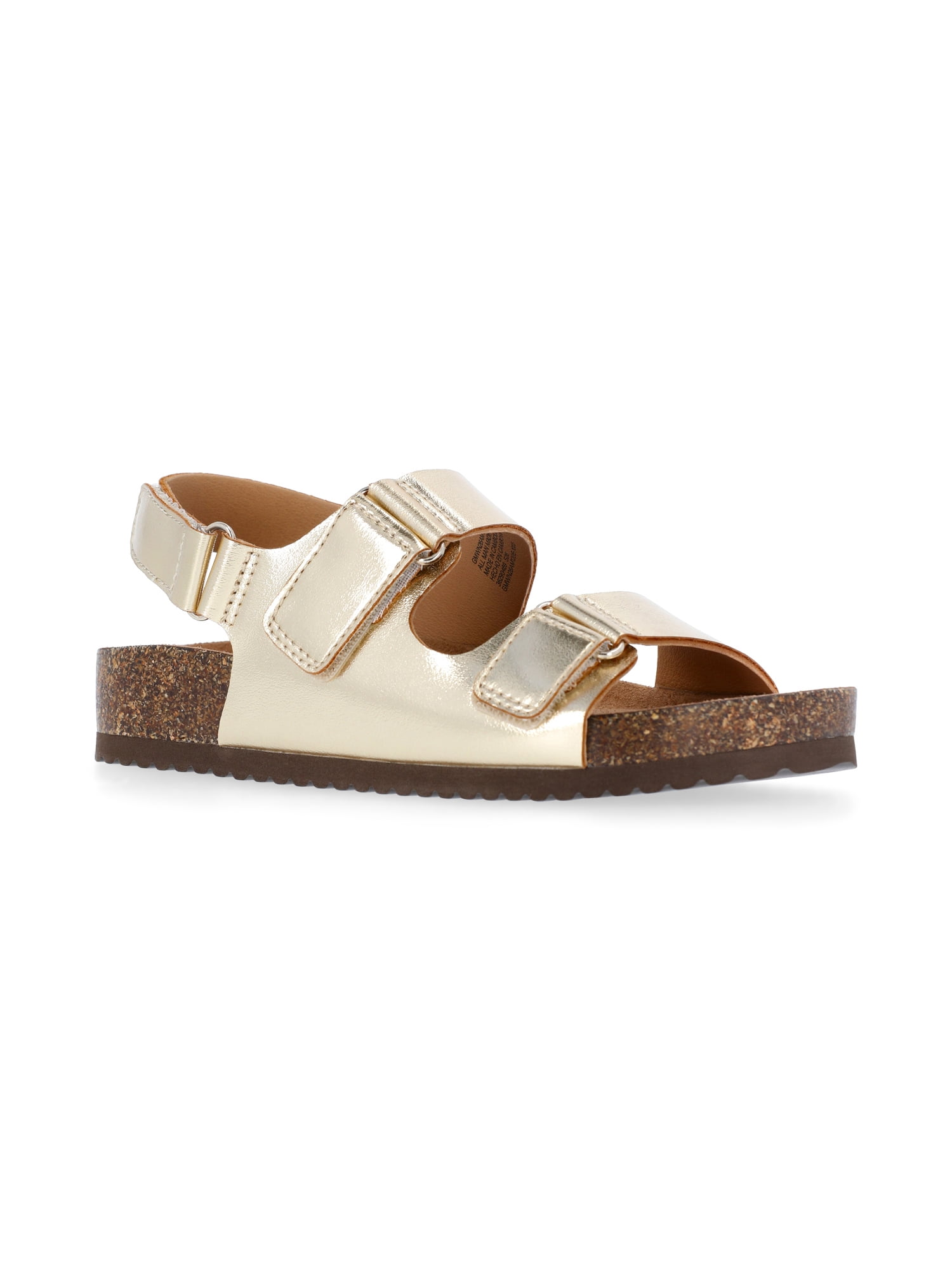 Wonder Nation Little and Big Girls' Double Buckle Footbed Sandals