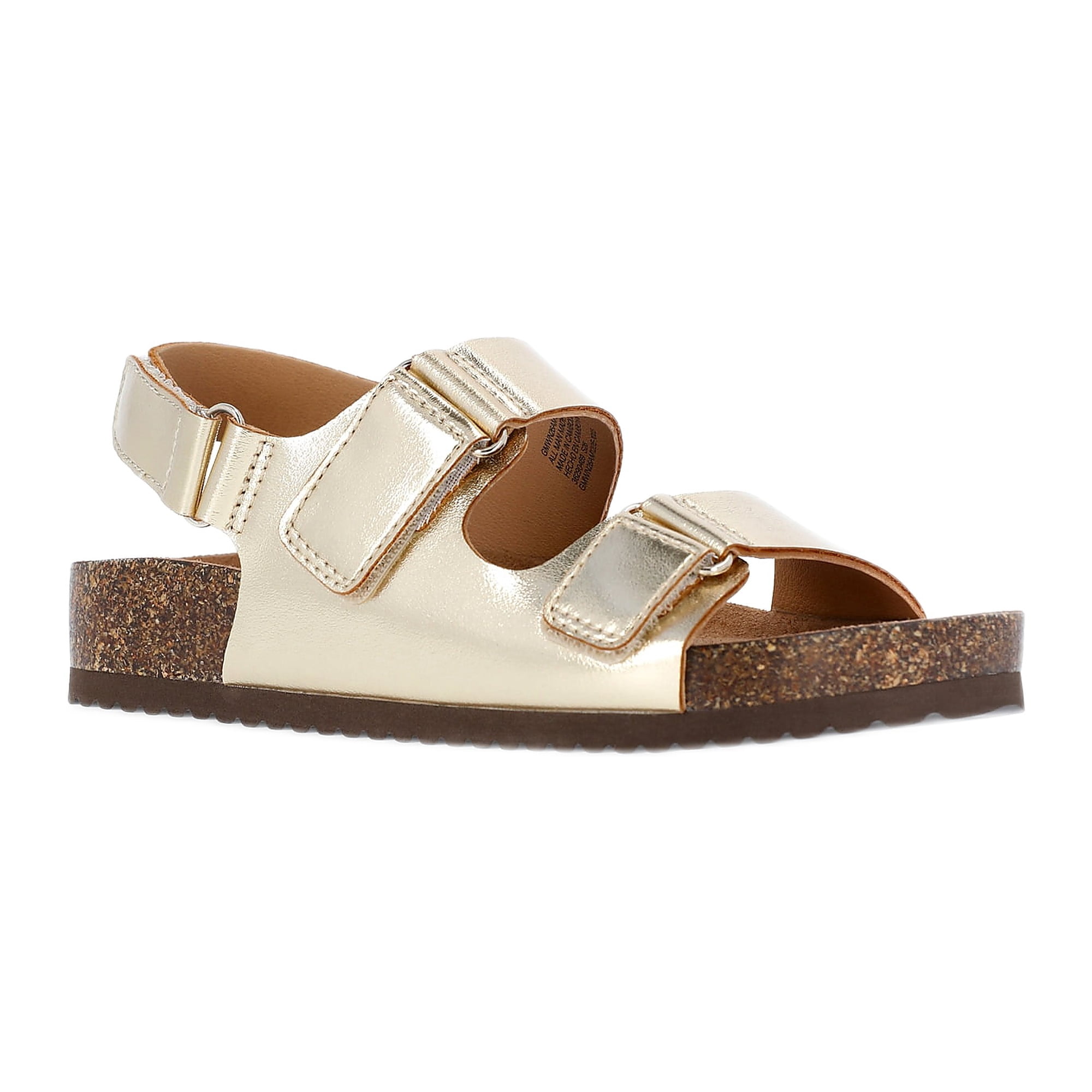 Wonder Nation Little and Big Girls' Double Buckle Footbed Sandals