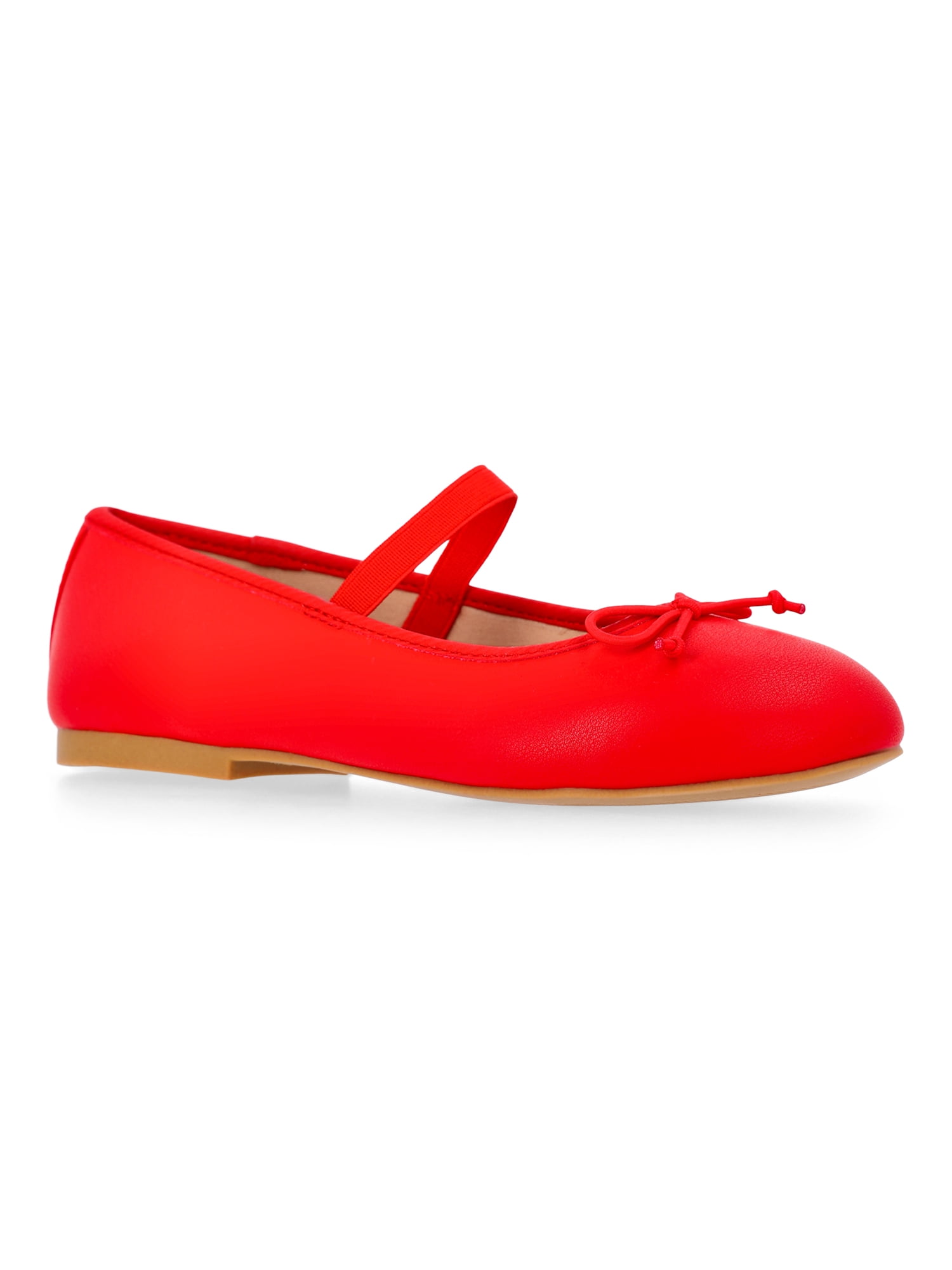 Wonder Nation Little and Big Girls Faux Leather Ballet Flats