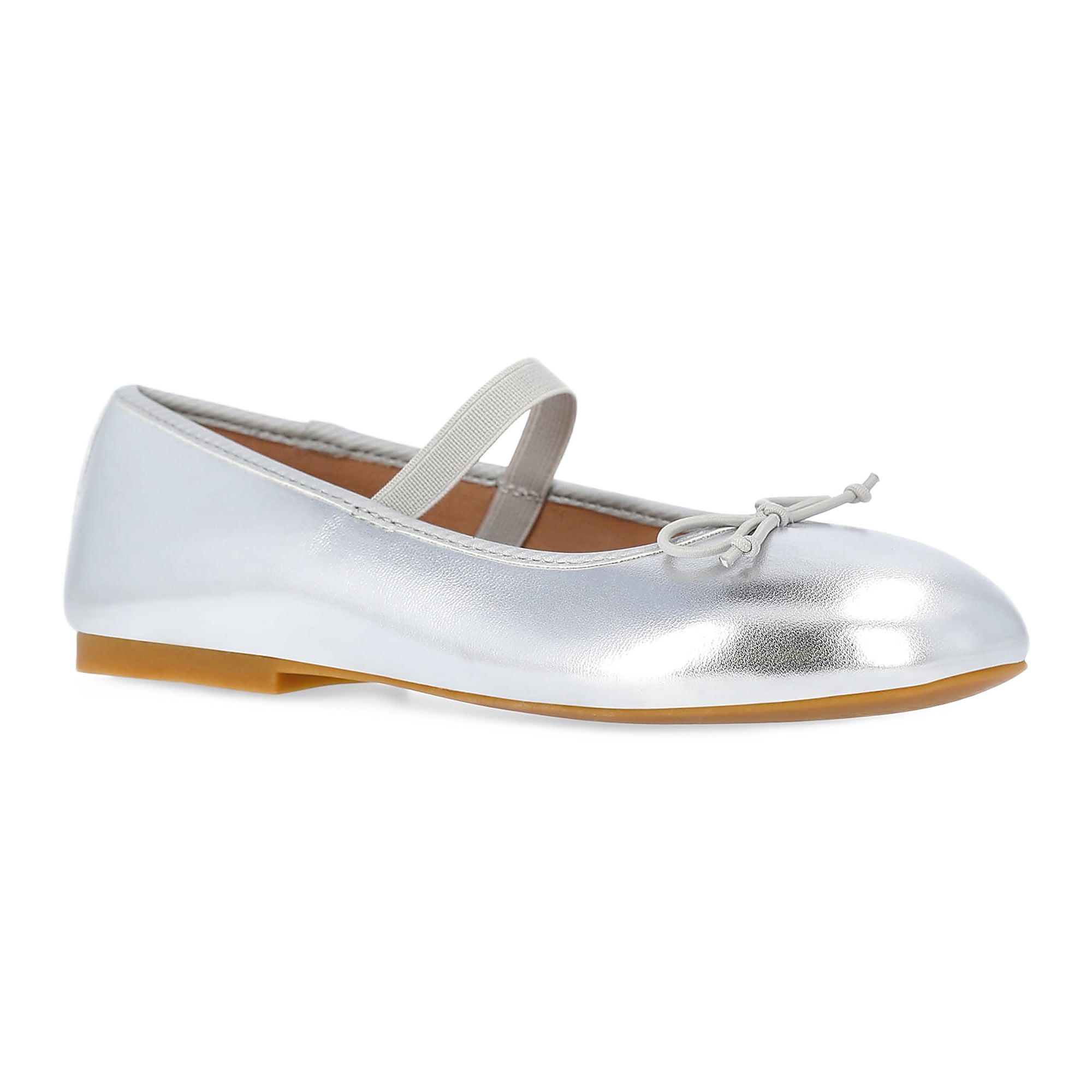 Wonder Nation Little and Big Girls Faux Leather Ballet Flats