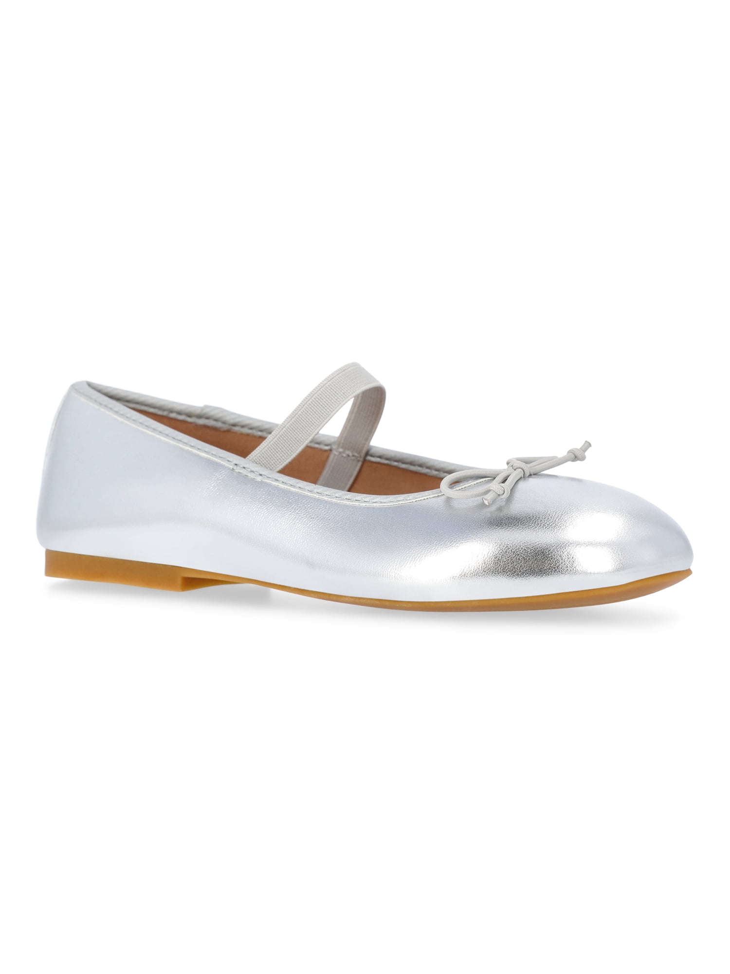 Wonder Nation Little and Big Girls Faux Leather Ballet Flats