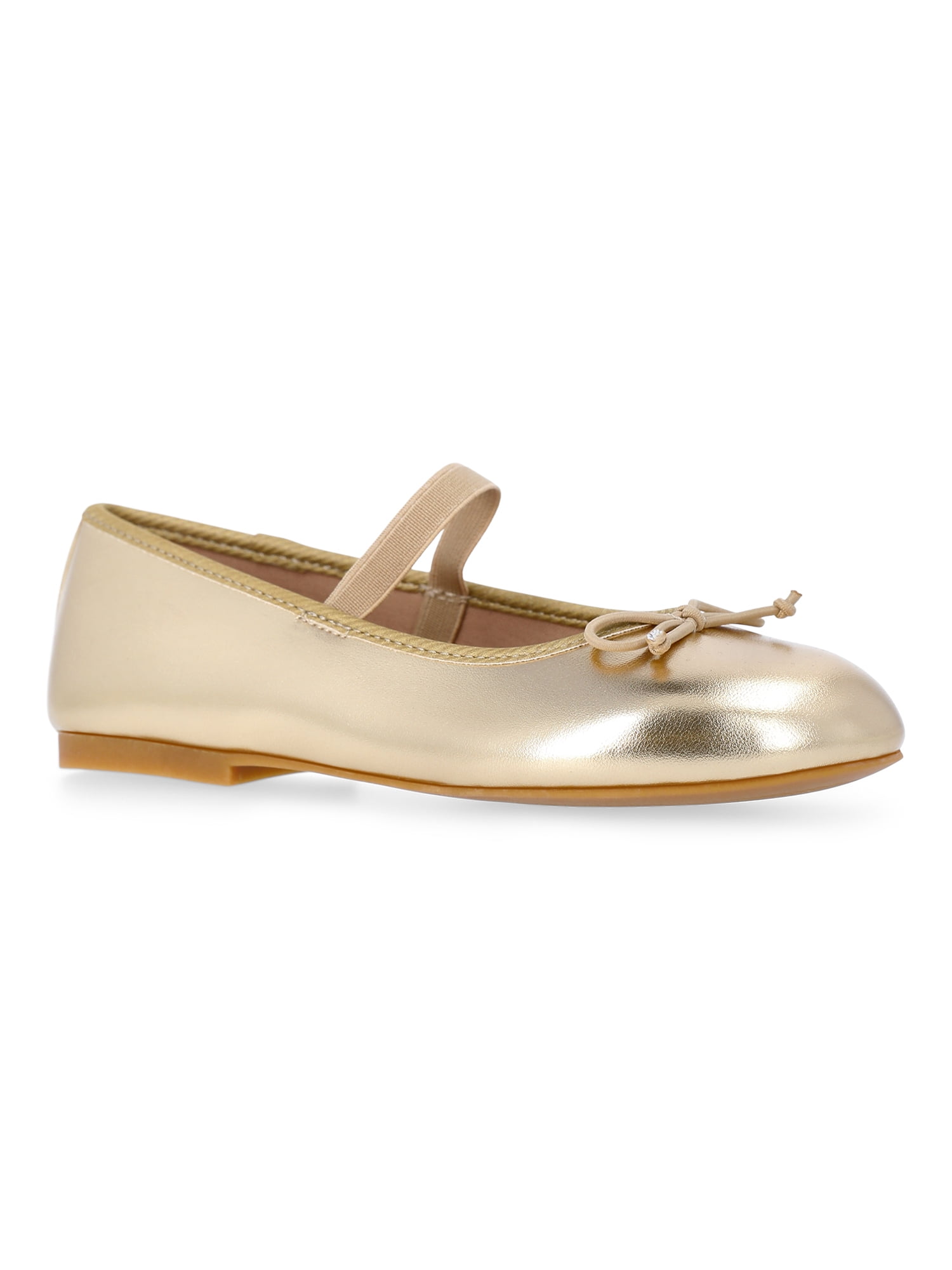 Wonder Nation Little and Big Girls Faux Leather Ballet Flats