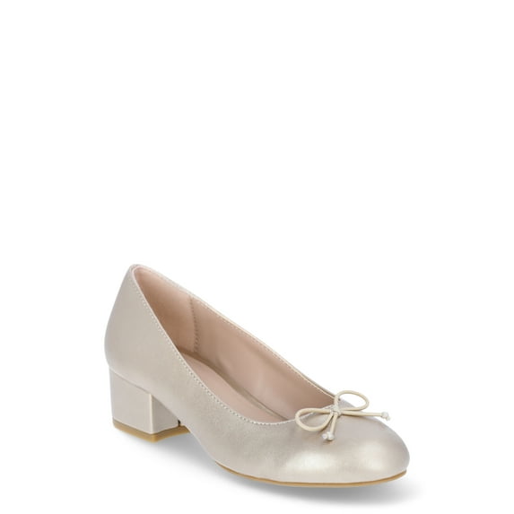 Wonder Nation Little Girl & Big Girl Bow Heel Ballet Dress Shoes