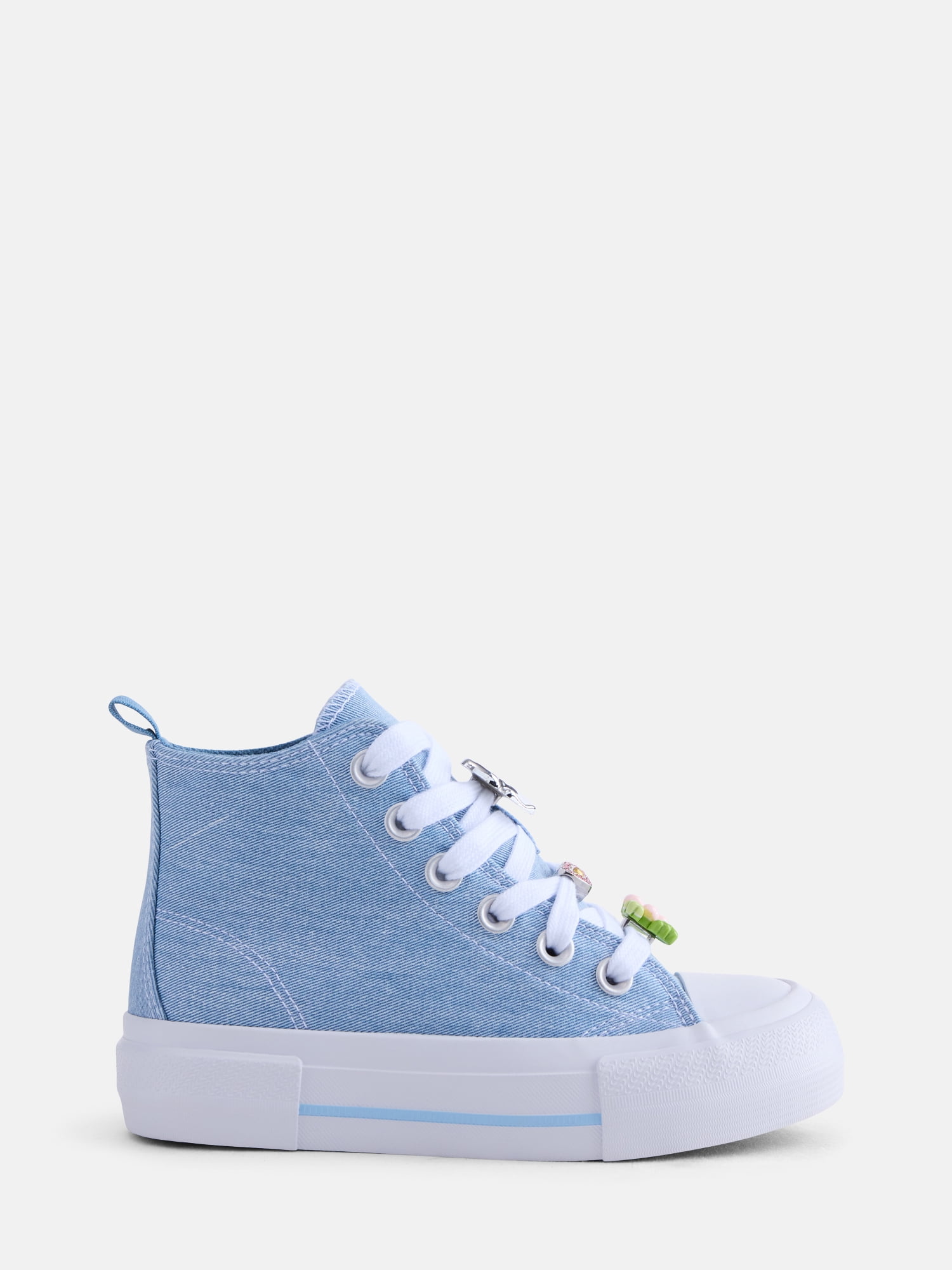 Wonder Nation Girl’s Canvas Charm Embellished High Top Platform Sneakers