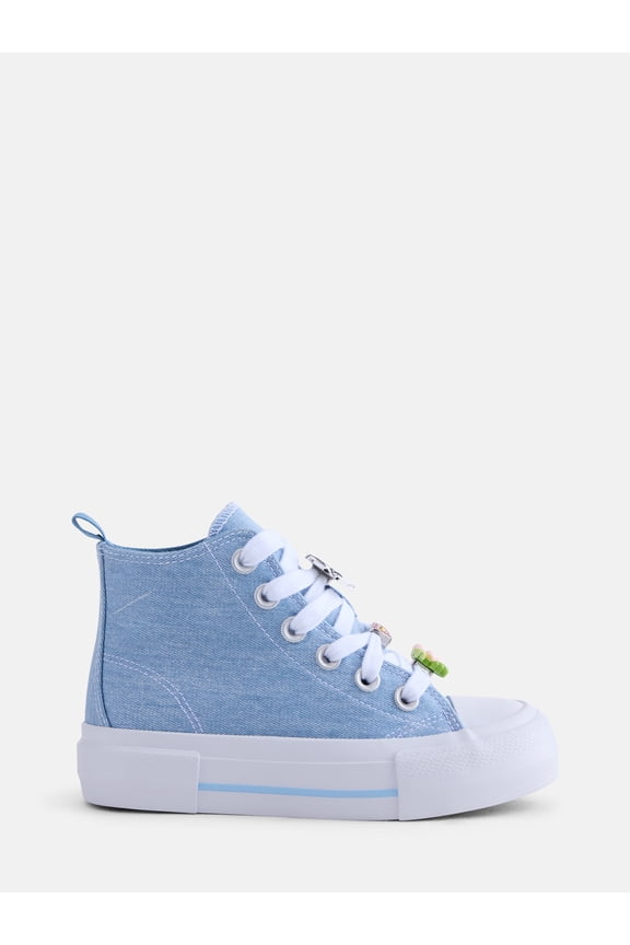 Girl’s Canvas Charm Embellished High Top Platform Sneakers