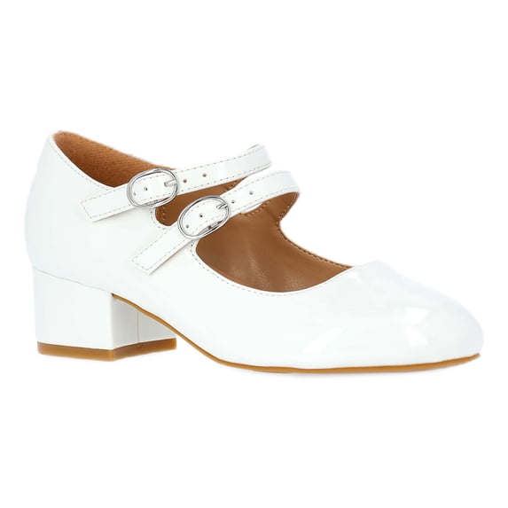 Wonder Nation Toddler, Little and Big Girls Double Strap Dress Shoes with Block Heels