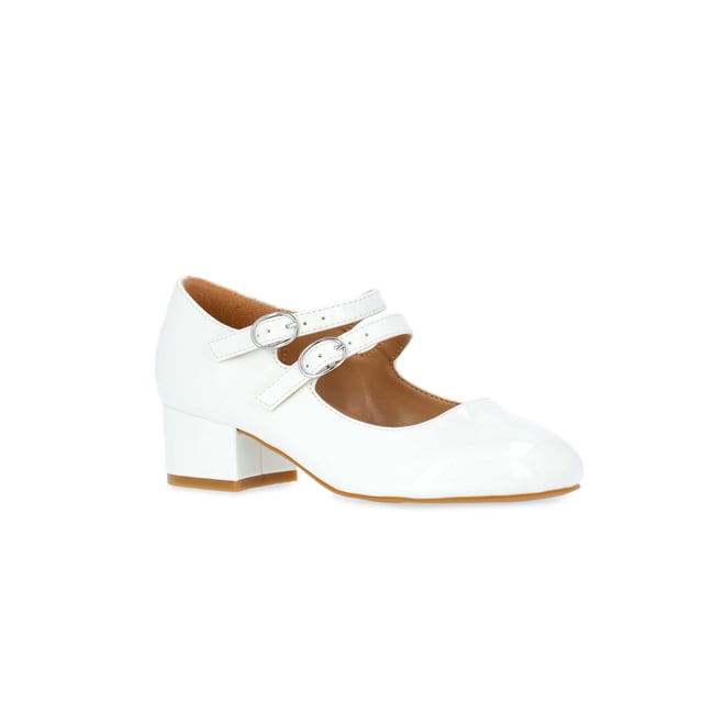 Wonder Nation Toddler, Little and Big Girls Double Strap Dress Shoes with Block Heels