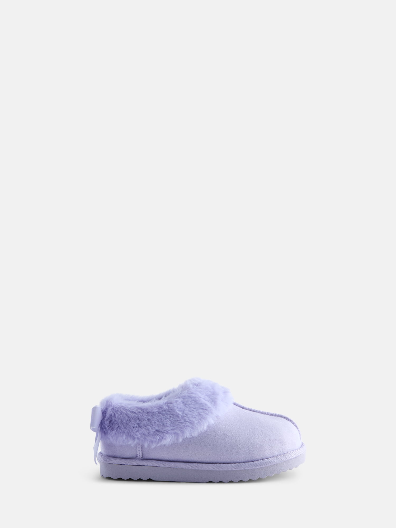 Wonder Nation Baby, Toddler, Little and Big Girls Faux Fur Trim Slippers