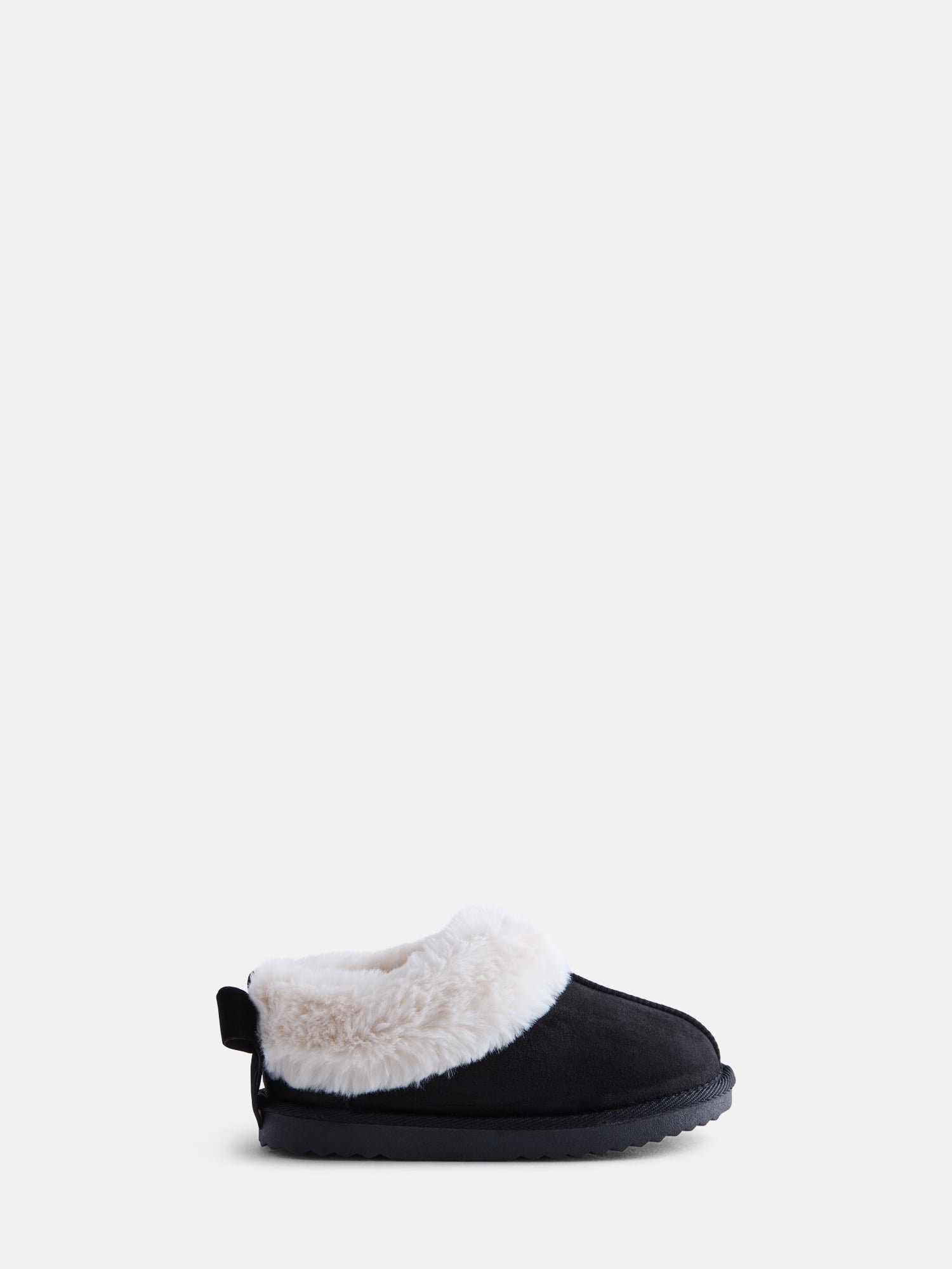 Wonder Nation Baby, Toddler, Little and Big Girls Faux Fur Trim Slippers