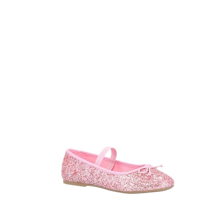 Wonder Nation Little Girls and Big Girls Glitter Ballet Flats