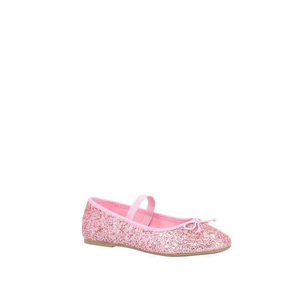 Wonder Nation Little Girls and Big Girls Glitter Ballet Flats
