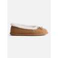 thumbnail image 1 of Wonder Nation Toddler, Little and Big Girls Faux Suede Whipstitch Ballet Shoes, 1 of 5