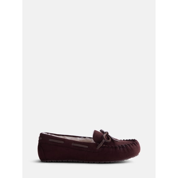 Wonder Nation Little and Big Girls Faux Fur Lined Moccasin Slippers