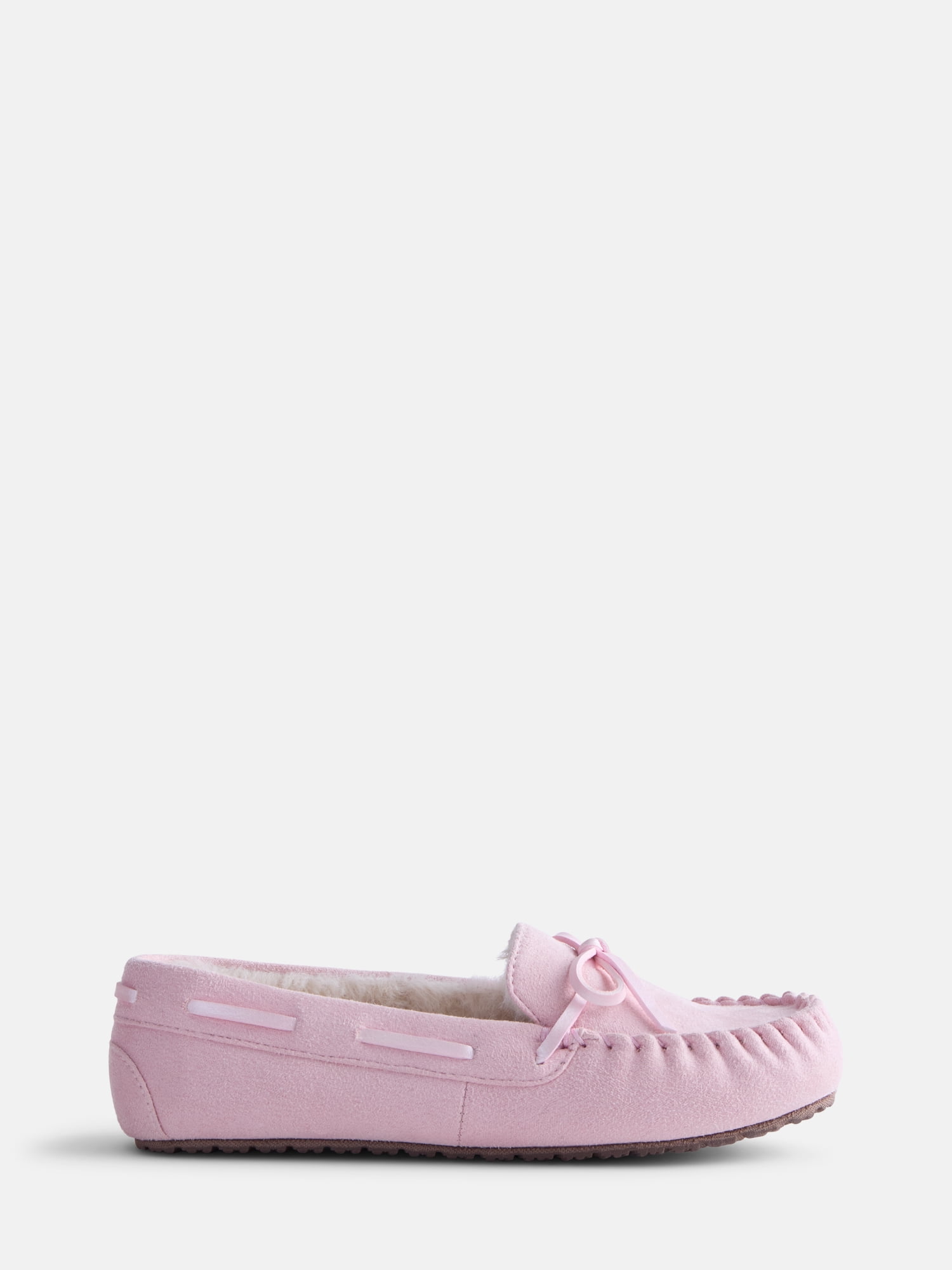 Wonder Nation Little and Big Girls Faux Fur Lined Moccasin Slippers