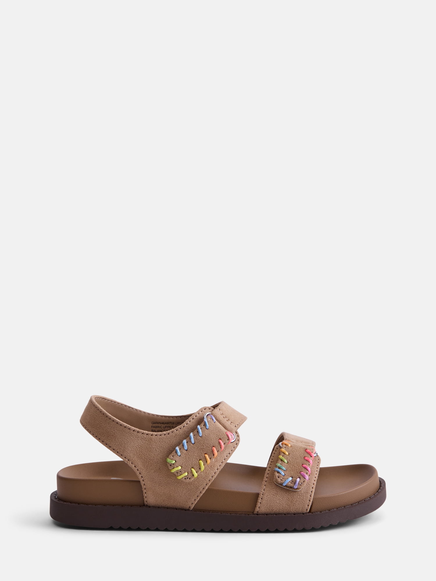 Wonder Nation Toddler, Little, and Big Girls Rainbow Stitch Sandals