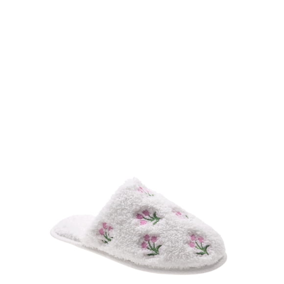 Wonder Nation Little & Big Girls Scuff Flower Slippers