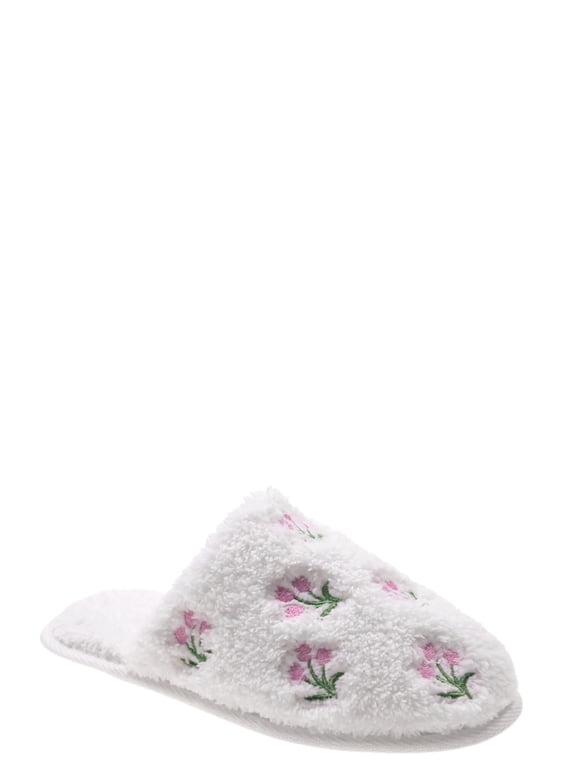 Little & Big Girls Scuff Flower Slippers
