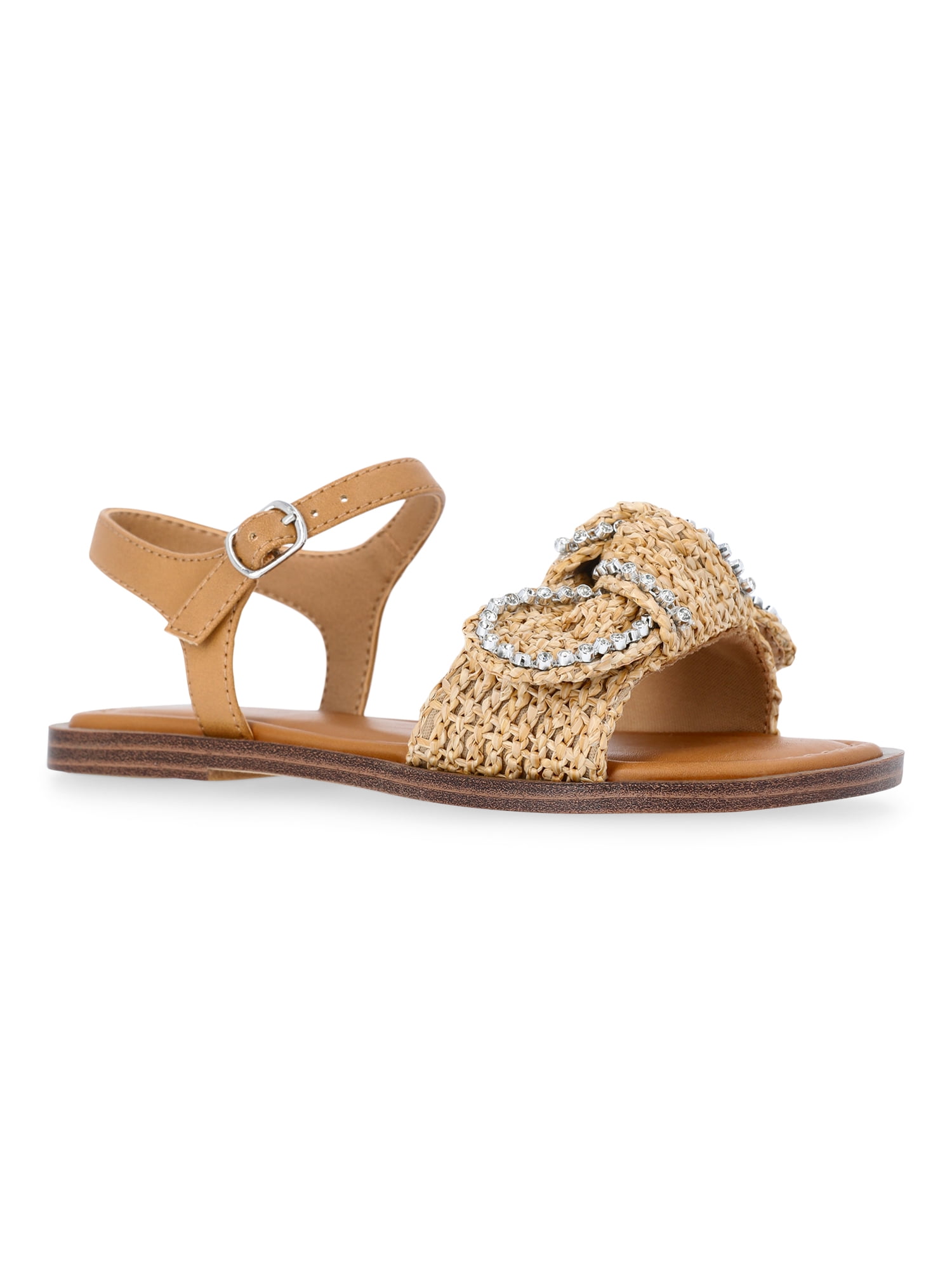 Wonder Nation Baby and Toddler Girls Raffia Knot Sandals