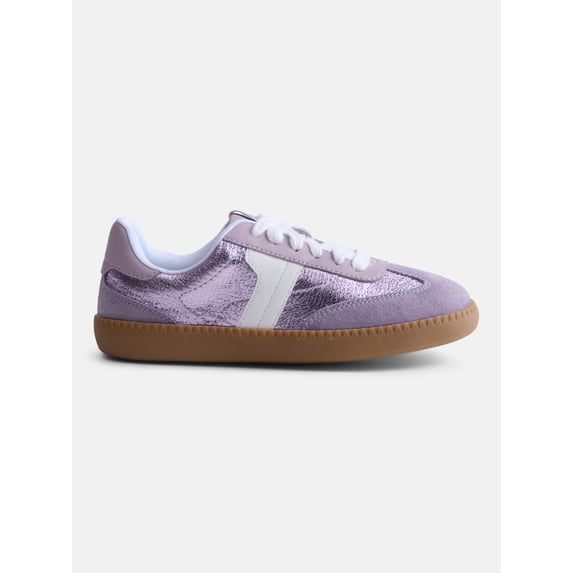 Wonder Nation Little and Big Girls Casual Soccer Sneakers with Ribbon Laces