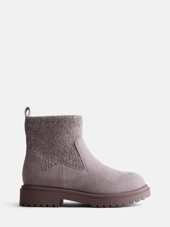 Girls Sweater Knit Ankle Boots