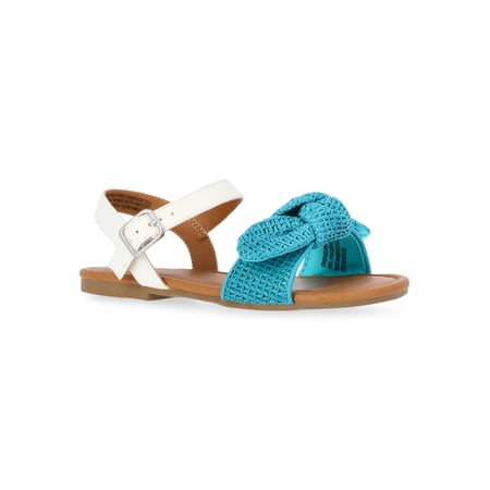 Wonder Nation Girls Raffia Swim Bow Sandals