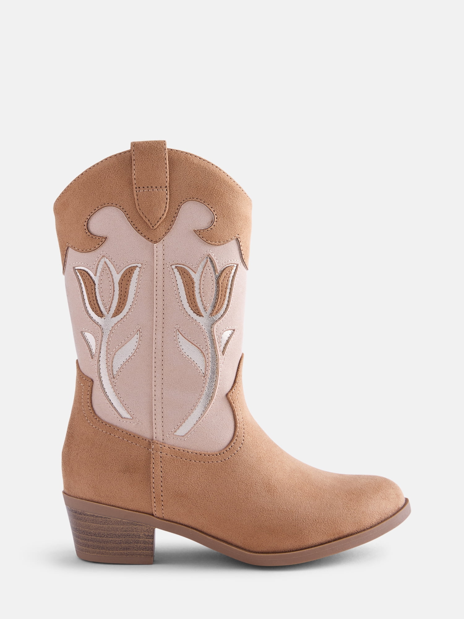Wonder Nation Toddler, Little, & Big Girls Tulip Flower Cutout Western Boots