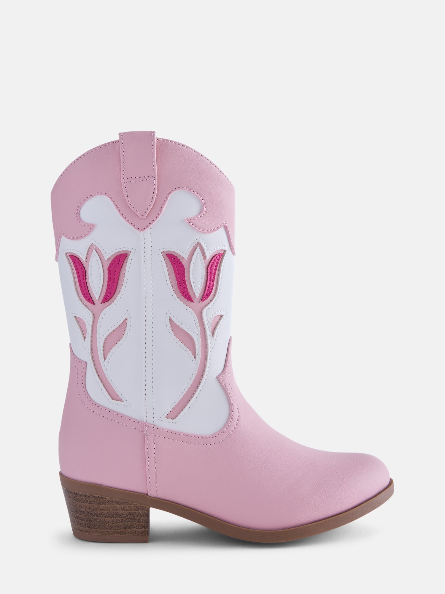Wonder Nation Toddler, Little, & Big Girls Tulip Flower Cutout Western Boots