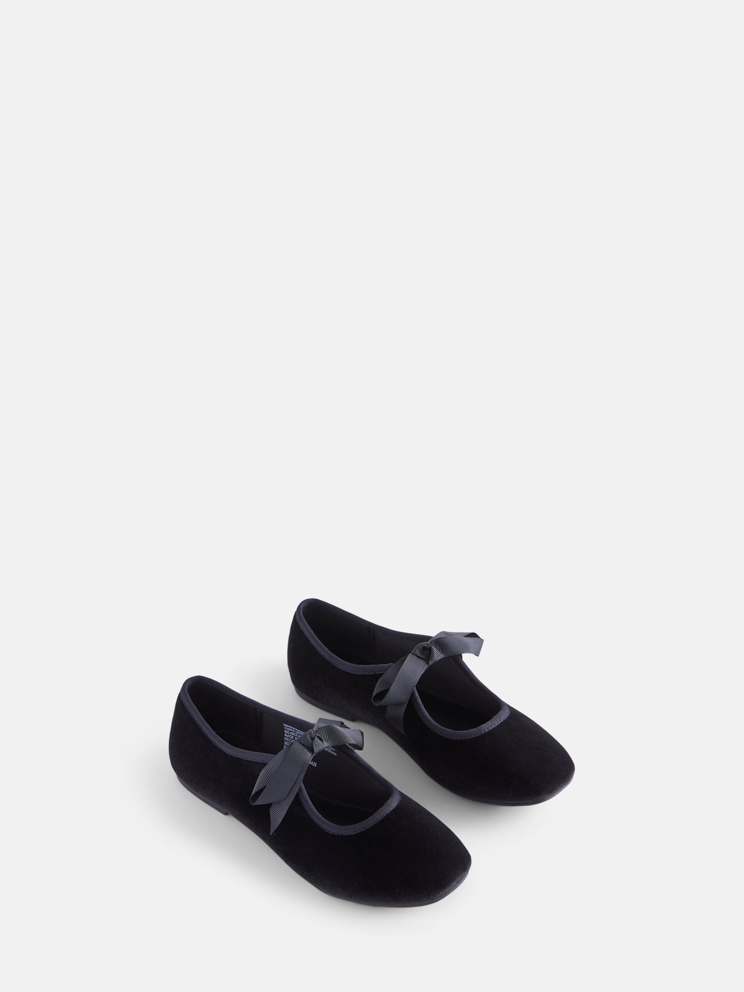 Wonder Nation Girls Velvet Bow Ballet Flats