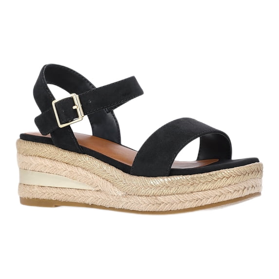 Wonder Nation Girls Buckle Texture Wedges