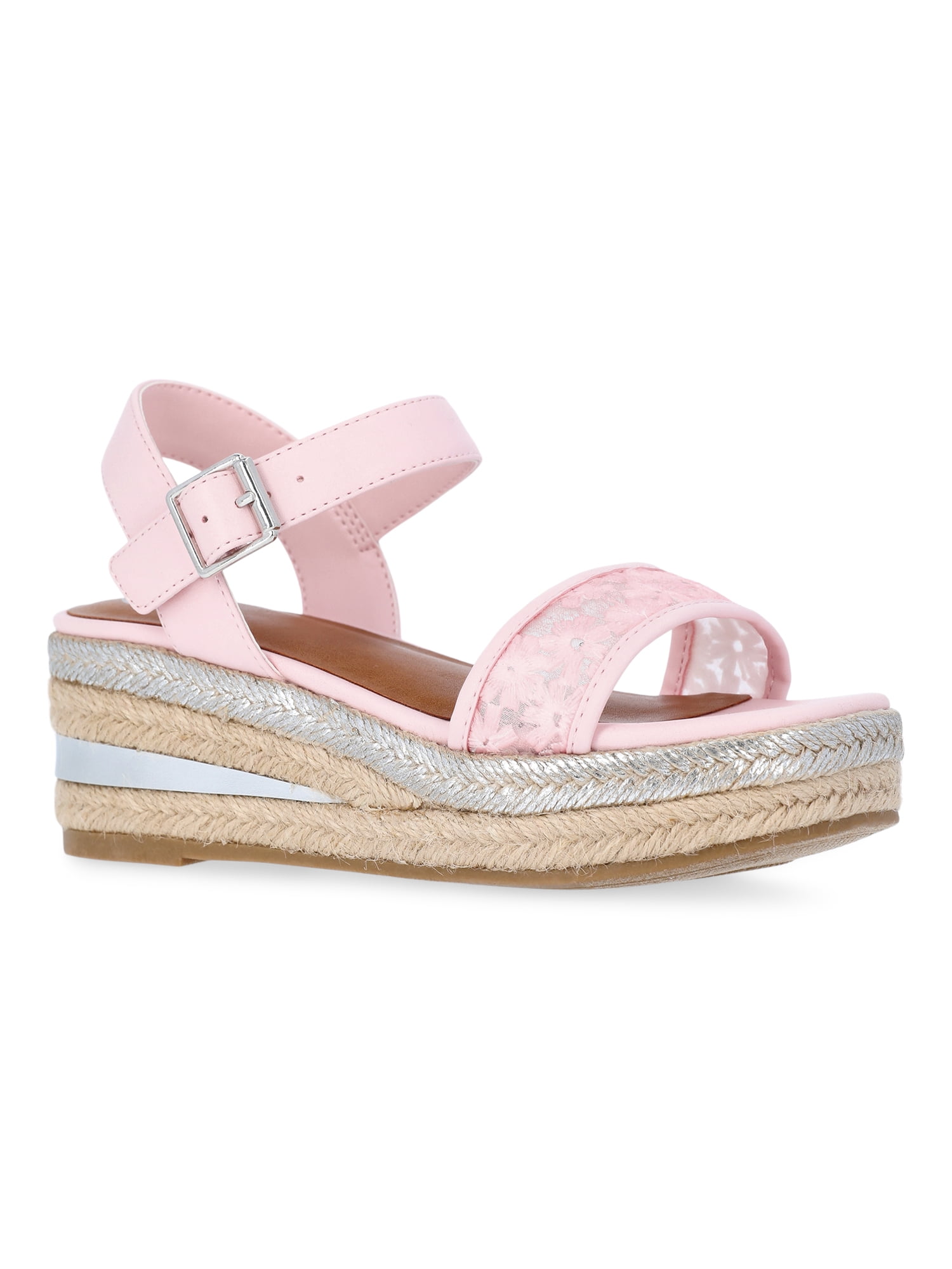 Wonder Nation Girls Buckle Texture Wedges