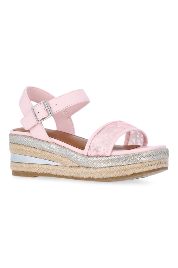 Girls Buckle Texture Wedges