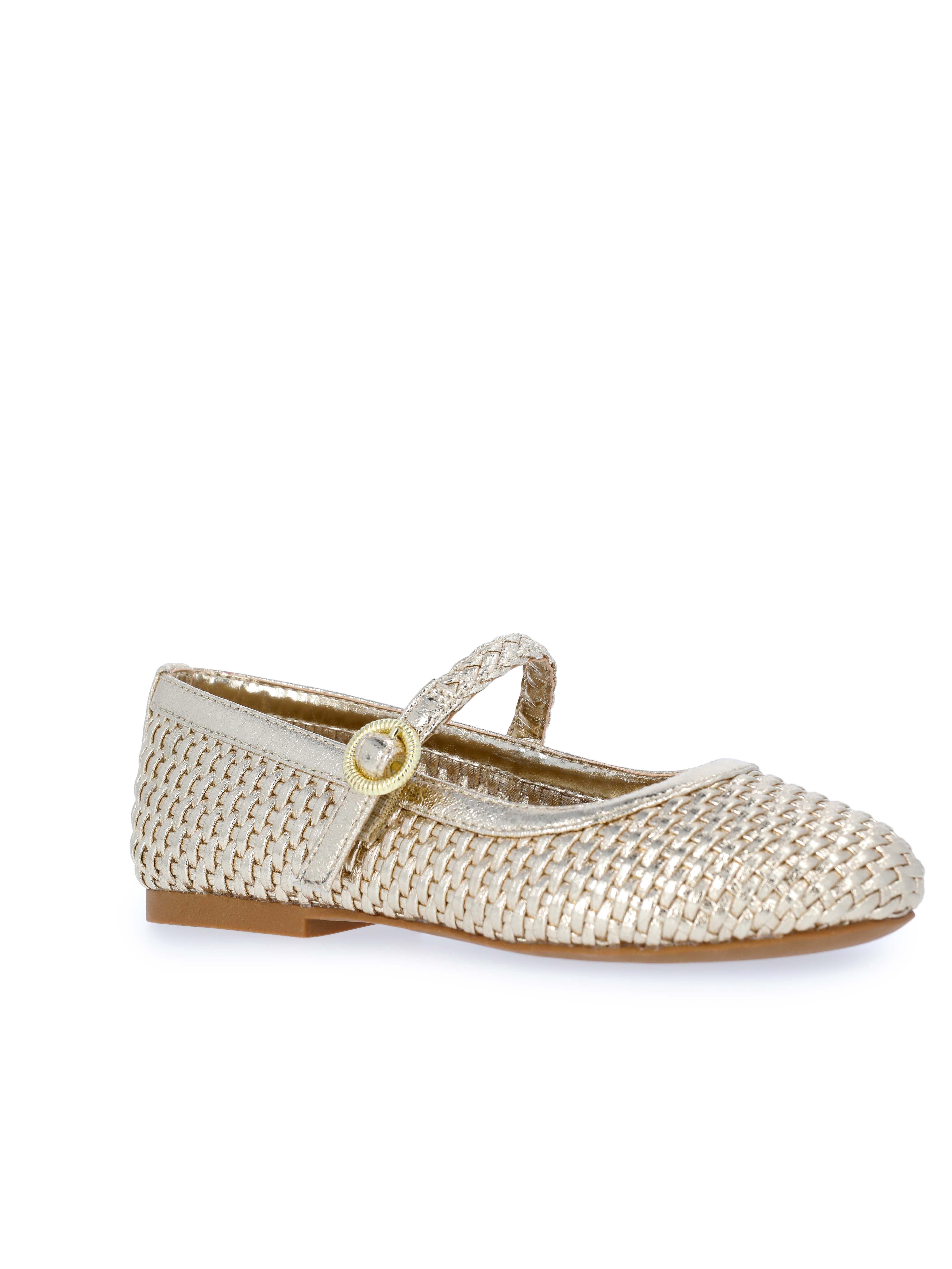 Wonder Nation Little and Big Girls' Woven Ballet Dress Shoes