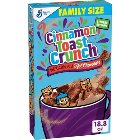 Cinnamon Toast Crunch Breakfast Cereal, Mexican Style Hot Chocolate, Family Size, Limited Edition, 18.8 oz