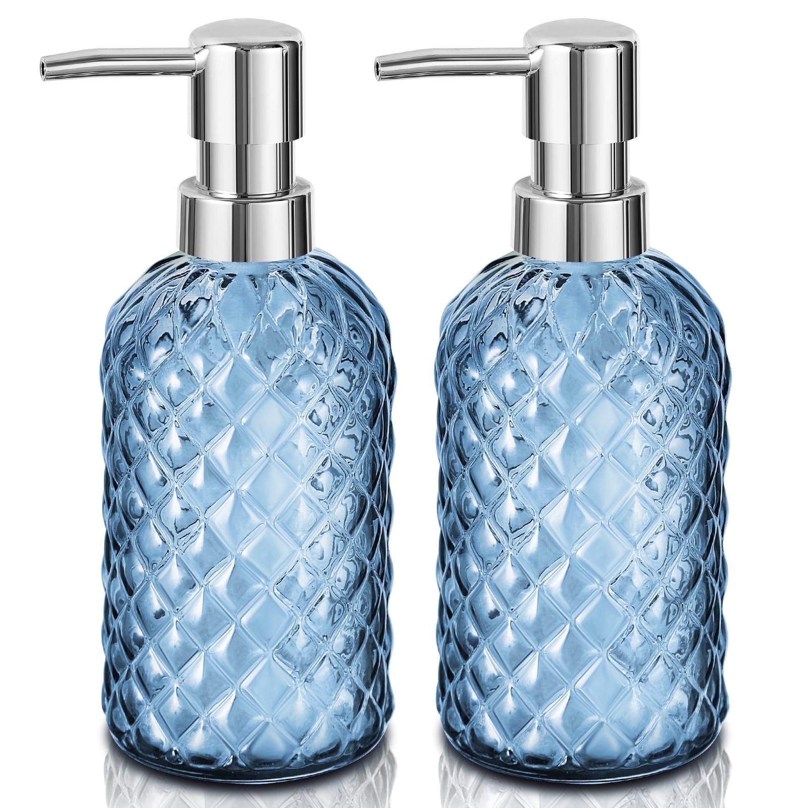 GM GMISUN Blue Glass Soap Dispenser with Pump Hand Soap Bottle for Kitchen Bathroom 16oz