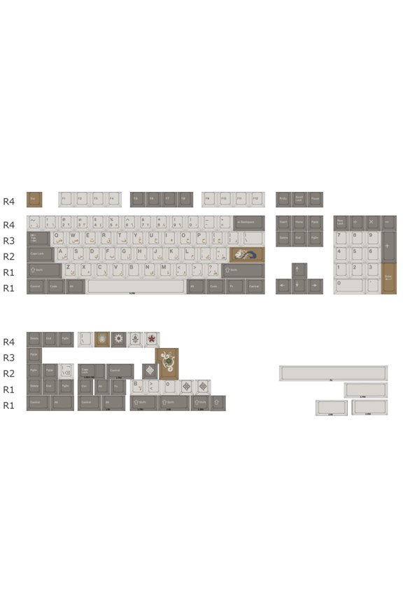 GMK Alhambra Theme Keycap 167key Set PBT Custom Retro Keyboard Cap Cherry Profile Key Cap for Mechanical Keyboard Accessories
