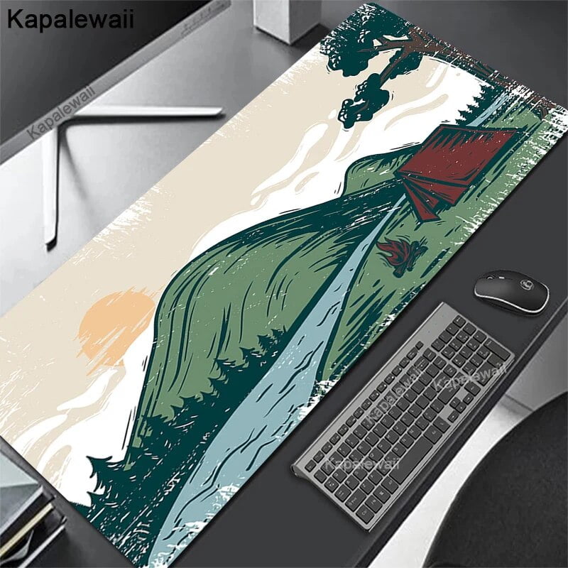 GMK Mouse Pad Large Mousepad Green Forest Mousemat Laptop Rugs Office