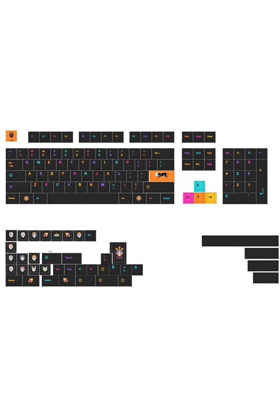 GMK Underground World Keycap Full Set, PBT Cherry Profile Dye-Sublimation Keycaps for Custom Mechanical Keyboard